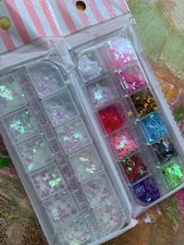 Nail Glitter Sequins/ Flakes Nail Decoration 2 Packs colorful  Opalescent
