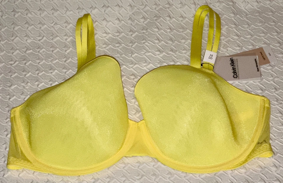 Sujetador Demi Forrado Claro Amarillo Marquisette Calvin Klein Mujer 36DDD 38D 38DD Foto 2 de 4