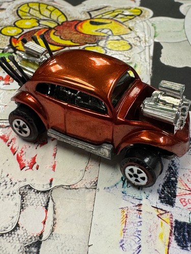 Vintage Johnny Lightning Topper 1970 KILLER Orange Bug Bomb - COMPLETE & CLEAN!!