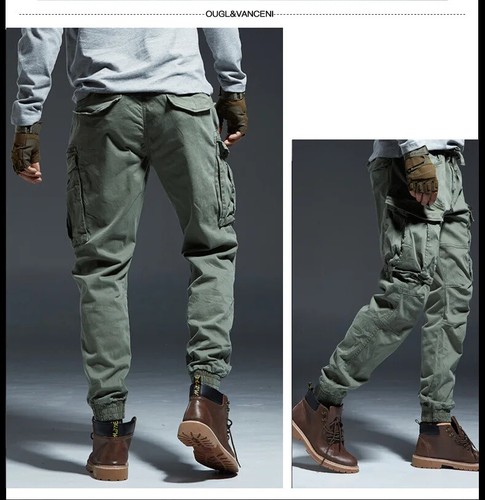 Moda Para Hombres Pantalones para Correr Pantalones de Carga Multi Bolsillo Tobillo Algodón Informales Pantalones - Imagen 11 de 21