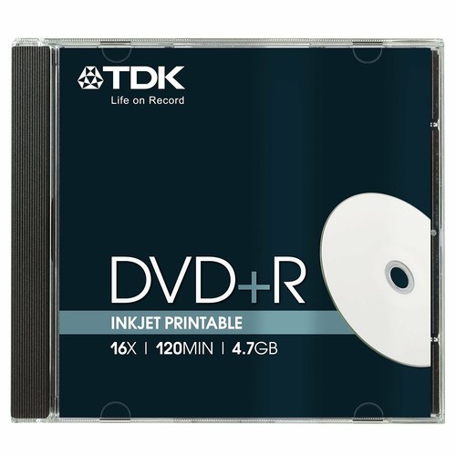 1x10 PACK TDK DVD+R Rohlinge 4.7GB 120min 16x Printable JEWEL t19494 NEU 005-677 - Bild 3 von 4