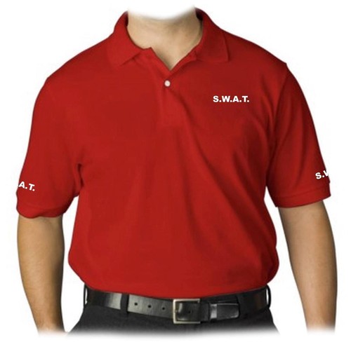 STAMPA UOMO NUOVA CON ETICHETTE S.W.A.T. POLO POLICE UNIFORME DIVERTENTE HALLOWEEN MMA COLLETTO - Foto 5 di 14