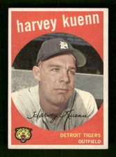 1959 Topps Baseball 70 Harvey Kuenn VG to VGEX well centered BXCP27
