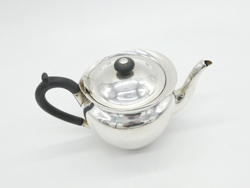 Victorian Sterling Silver Ebony Handled Bachelors Teapot Antique 1891 Birmingham - Picture 3 of 5