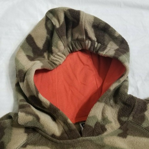 GAP Boys Camouflage Hoodie Size 5 years Fleece Green Long Sleeve Orange Letters - Picture 5 of 10