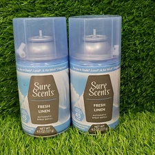 2x Sure Scents Automatic Refill Fresh Linen