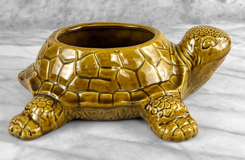 Jardiniere de tortuga de cerámica de California de mediados de siglo - Imagen 4 de 9