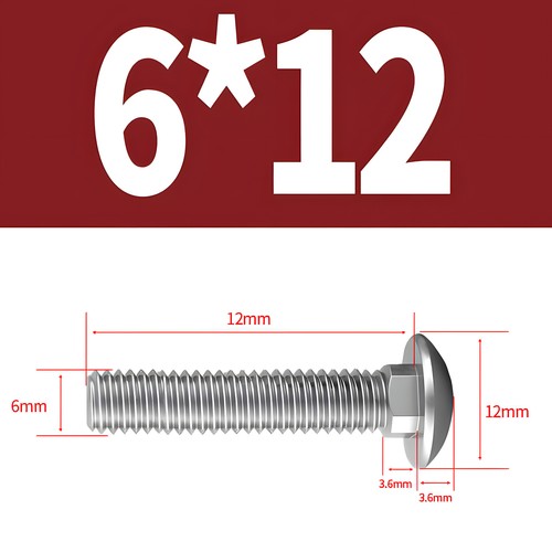 Tornillos de bloqueo tornillos de cabeza plana M5 M6 M8 M10 M12 acero inoxidable V2A DIN 603 - Imagen 17 de 73