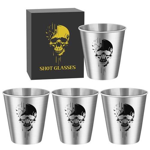 Metal Shot Glasses Skull Head 70ml Wine Cup for Whiskey Tequila Vodka Liquor - Picture 15 of 21