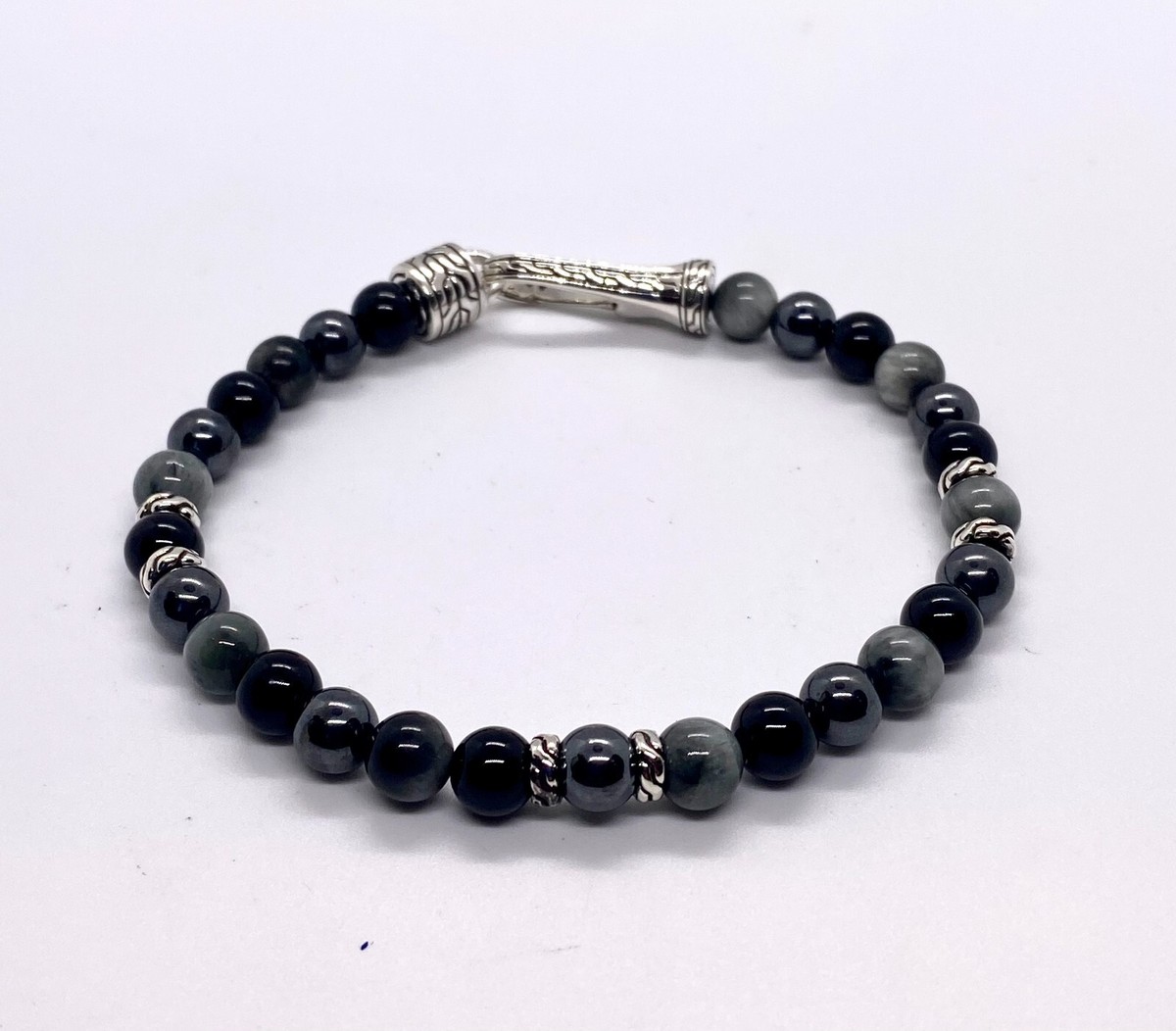 JOHN HARDY Classic Chain Beaded Onyx Eagle Eye Hematite JOHN HARDY Classic Chain Beaded Onyx Eagle Eye Hematite