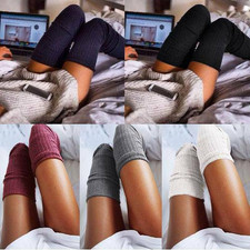 Soft Winter Warm Cable Knit Over knee Long Boot Thigh High Socks Womens Stocking