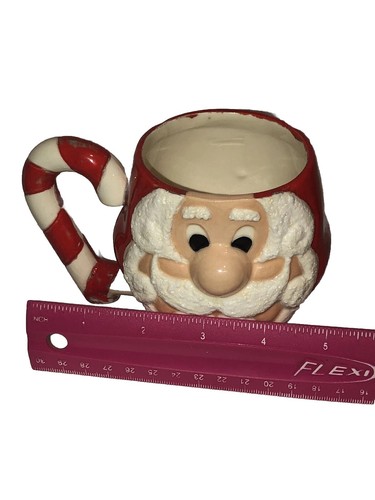 Seltene Vintage gezuckerte Keramik Weihnachten Weihnachtsmann Tasse #1 Spaß - Bild 7 von 11