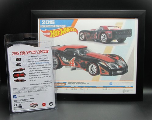 Hot Wheels 2015 COLLECTOR EDITION '76 GREENWOOD CORVETTE & Framed E-Sheet, P62a - Picture 3 of 3