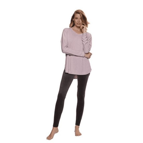 NWT Felina Women's Ultra Luxe Velour Legging 2-Piece Pajama Set Pink/Gray, 2XL - Picture 1 of 3