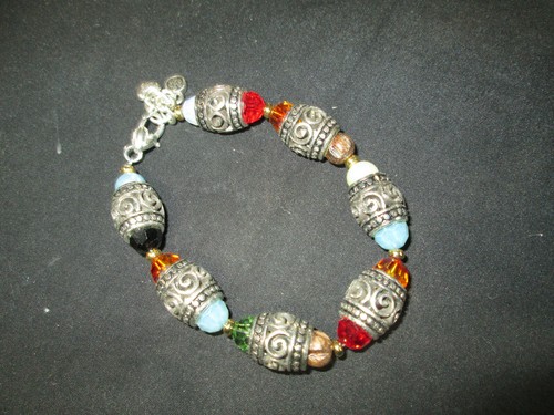 Brighton Beaded Bracelet, Swirly, 8" Great Condition - Picture 2 of 6