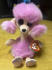 Ty Beanie Boos - Camilla The Poodle (Glitter Eyes) w/Tag, 9” L, Pink, 2021 EUC