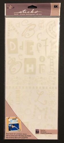 GREY ABC's Hand-drawn Monogram Rub-Ons Upper & Lower Case Letters Scrapbooking - Picture 2 of 7