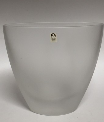 Sasaki Crystal Frosted Vase Oval Thick Heavy Japan Ebay