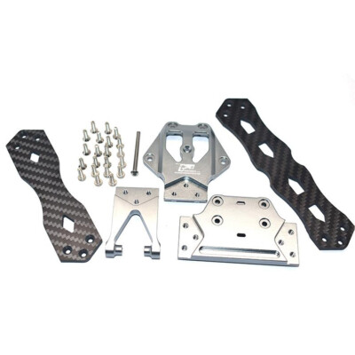 NEW GPM Aluminum Alloy + Carbon Fiber Sub Chassis Grey : Losi 1/10 Lasernut U4