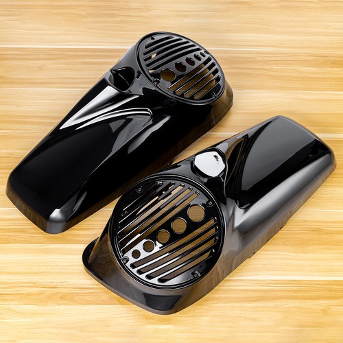 For 2014-2025 Harley Touring Models Vivid Black 8" Speaker Lids w/ Tweeter port - Picture 16 of 18