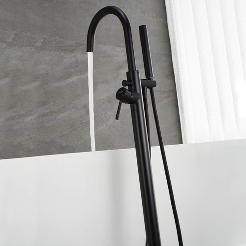 Artiqua Freestanding Bathtub Faucet Tub Filler Faucets Black Single Handle Fl... - Picture 5 of 7