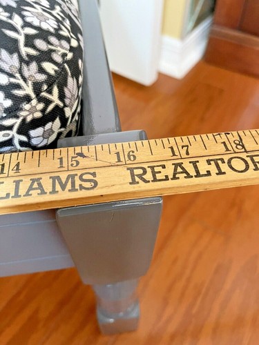 VTG. Mahogany GREY Carved Leg Frame Ottoman Footstool- NICE - Picture 7 of 12