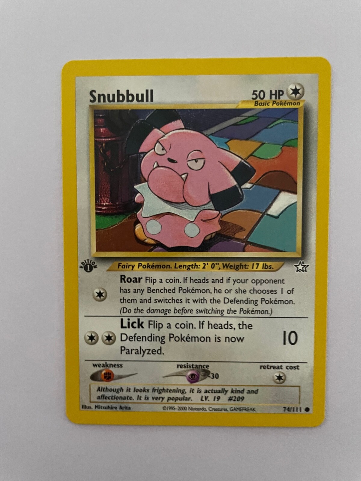 Pokemon TCG - Snubbull 74/111 Neo Genesis - Vintage 1st Edition Common NM