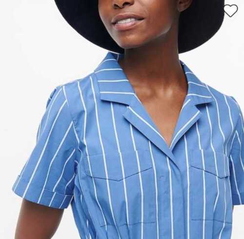 Camicia donna 2 J Crew toppa tasca cotone popeline abito a righe nuova - Foto 3 di 11