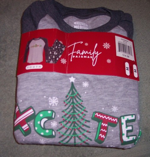 Family Pajamas Youth M (10/12) Snowflakes EXCITED Boys ? Girls ? NWT