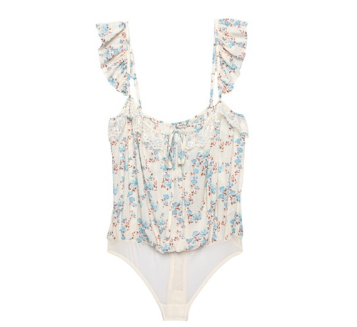 Free People Take It Away ärmelloser Body creme blau geblümt Damen Größe Large - Bild 3 von 11