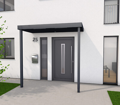 Gutta BS Plus XL 250 Vordach mit Pfosten Anthrazit wahlweise mit Bewegungsmelder