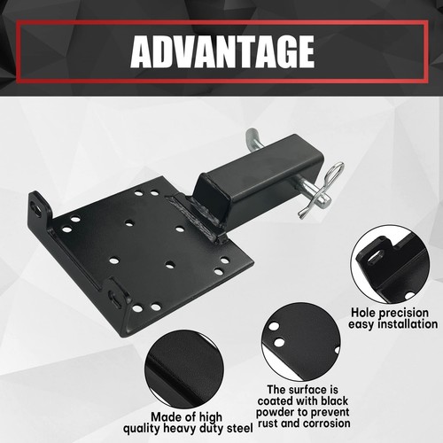 Universal Trailer Hitch Mounting Plate with 2" Receiver , WinchMounting Plate... - Imagen 6 de 7