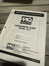 Multiquip FS2 Concrete Saw Instruction Parts Manual Maintenance Book Service OEM