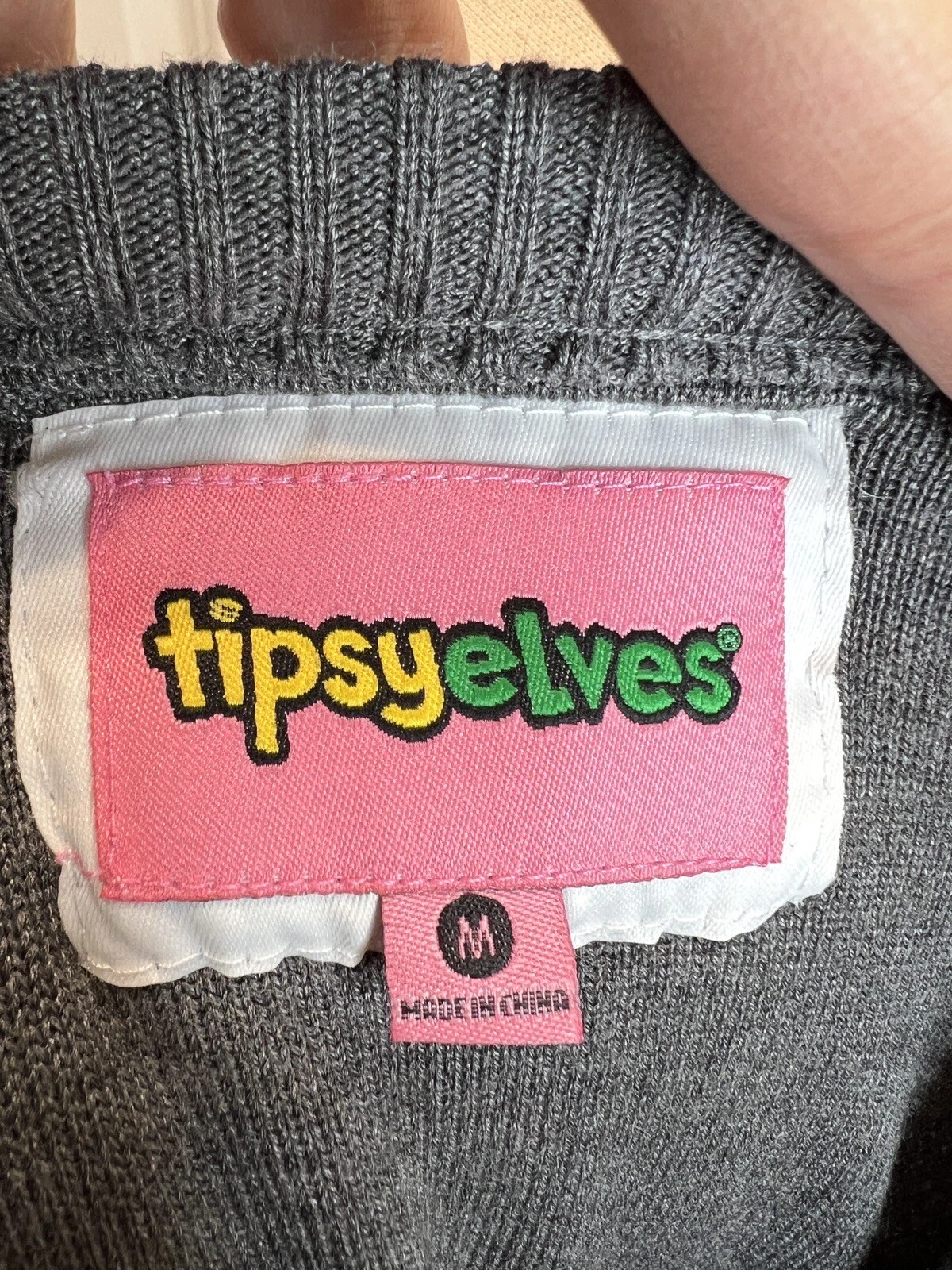 Tipsy Elves Sequin Santa Snow Flake Ugly Christmas Sweater Size Medium