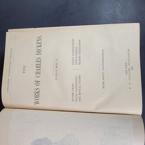 Antique Book 1880 Works of Charles Dickens Classics Volume I Stories Collier's - Picture 8 of 10
