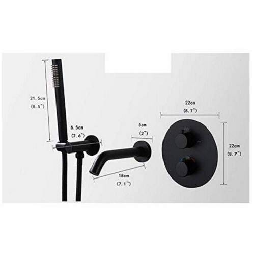 3 PCS Bathroom Bath Tub Wall Mount Thermostatic Control Valve Taps Mixer Faucet - Picture 4 of 5