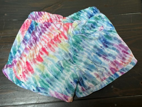 Athleta Girl Cruiser Shorts size Large 12 Pink Yellow blue tie dye athletic - Picture 6 of 6