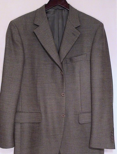 Canali Bloomingdale's Herringbone 40 R Gray / Brown Wool ITALY XLNT Recent - Picture 4 of 6