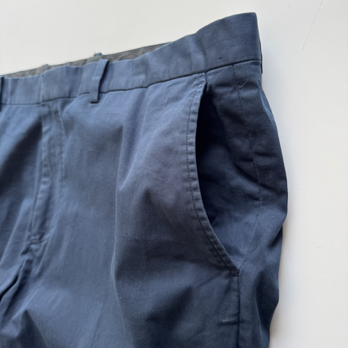 THEORY Chino Pants Mens 38x24 (Hemmed) Tapered Blue Cropped Flat Front Preppy - Picture 5 of 15