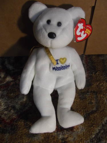 I LOVE MISSISSIPPI ❤️ Ty® Beanie Babies Bear Exclusive New MINT w/Tag Protector - Picture 2 of 3
