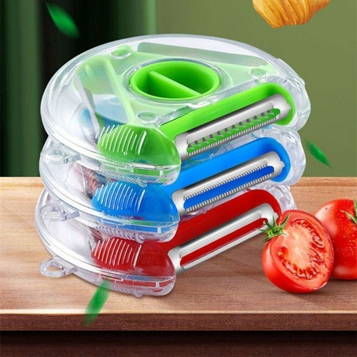 Stainless Steel 3 in 1 Fruit Vegetable Peeler Slicer Grater Kitchen Tool Supply - Picture 3 of 5