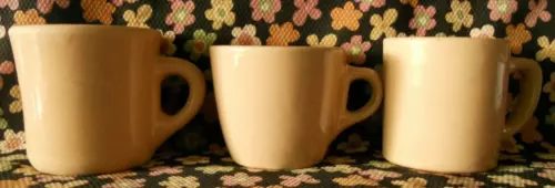 Three / 3 Vintage Tepco China USA Restaurant Ware Beige 2 Coffee Mugs & 1 Cup