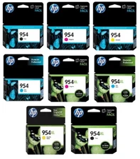 HP 954 Genuine  Ink Cartridges Black, Color XL For HP OfficeJet Pro FRESH ink