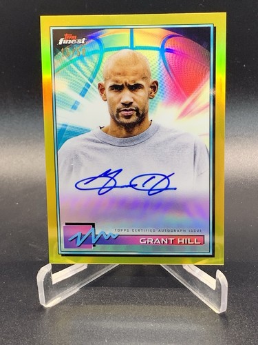 2021 Topps Finest Gold Refractor Grant Hill Auto #D 15/50