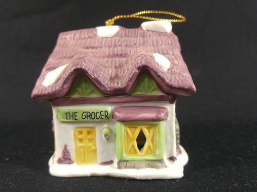 Adornos navideños campana de cerámica vintage Reader's Digest ""DICKENS VILLAGE"" 3 piezas - Imagen 4 de 6