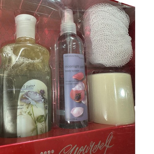 Bath & Body Works Moonlight Path 6 Piece Gift Set Vintage Candle Lotion Bubble - Picture 3 of 4