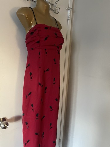Vintage Morgan Co Ballkleid Maxikleid Goth 90S Y2K Korsett Glitzer Rose Rot 11/12 - Bild 2 von 14