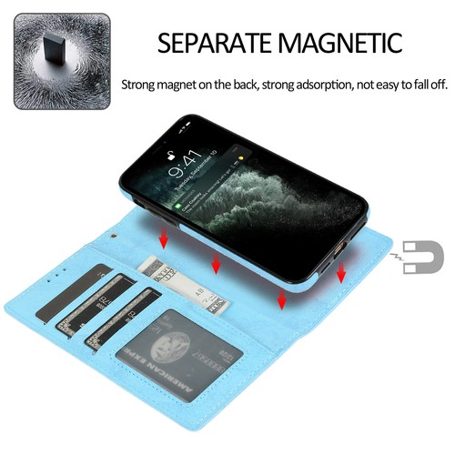 Magnetic Card Holder Leather Flip Case Cover For iPhone 16 15 14 13 12 11Pro Max - Picture 6 of 17