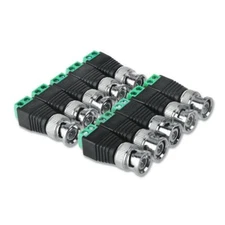 10 Male Coax CAT5 To Coaxial BNC Cable Connector adapter Camera CCTV Video Balun