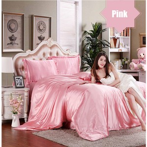 Comfortable-Satin-Silk-Fitted-Sheet-Bed-Flat-Sheet-Set-Bedding-Set-Pillow-Case